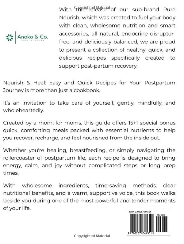 Nourish & Heal : Easy and Quick Recipes for your Post-partum Journey (Hardcover)