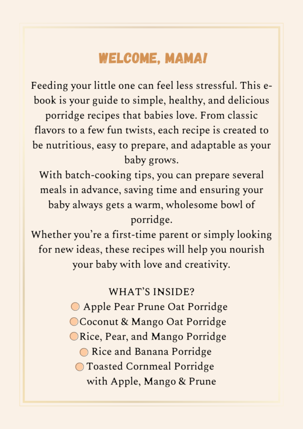 5 Baby Porridge Recipes for Happy, Healthy Tummies Everyday Nourish Bundle